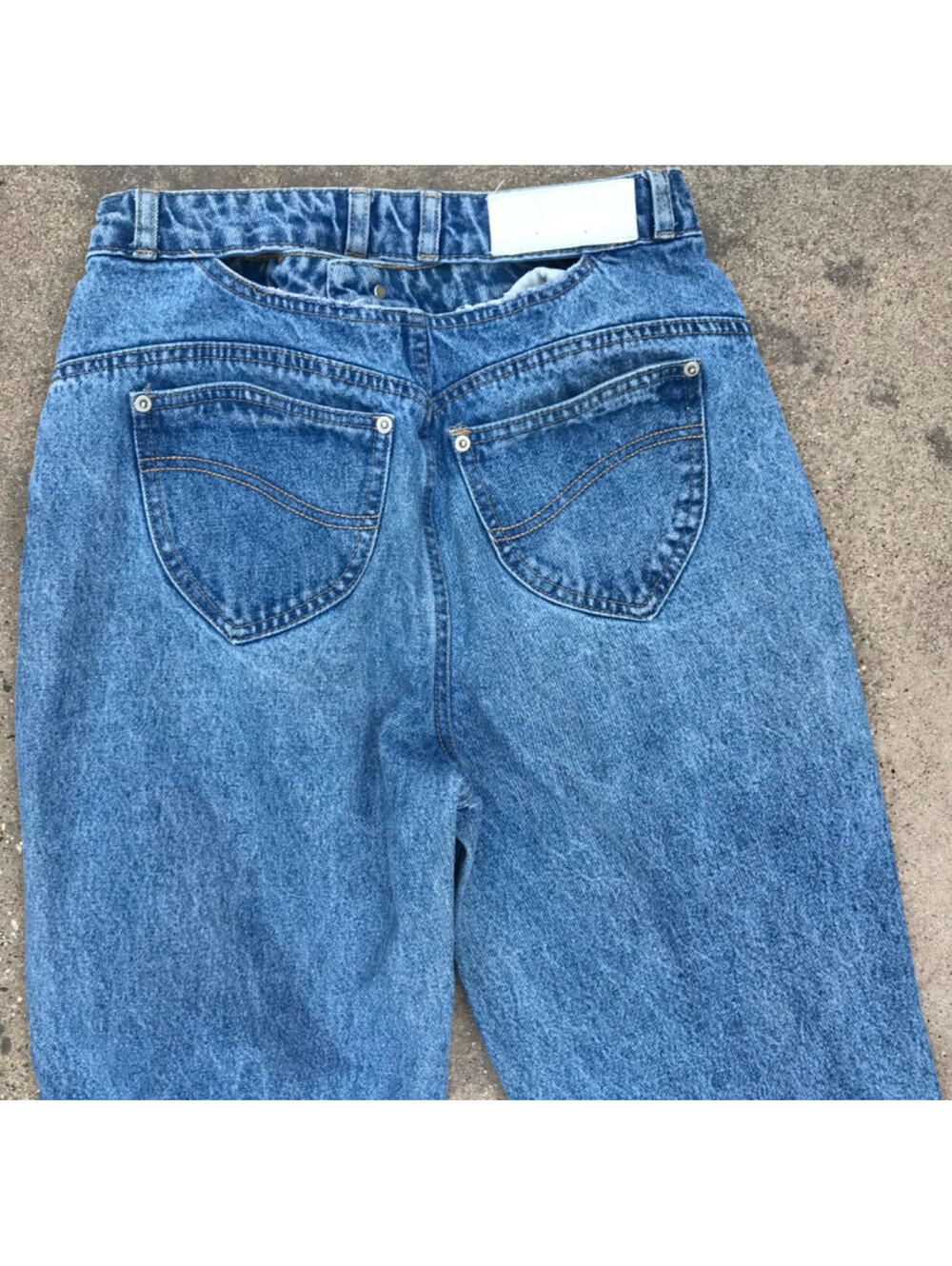 Oh Polly Women's Baggy High Rise Distressed Denim Blue Jeans Y2K Style Open Back - Picture 4 of 13